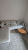 Ecksofa hellgrau mit Hocker