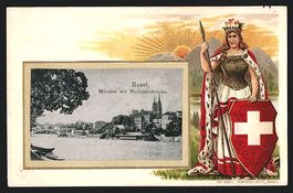 Litho Basel, Münster mit Wettsteinbrüc