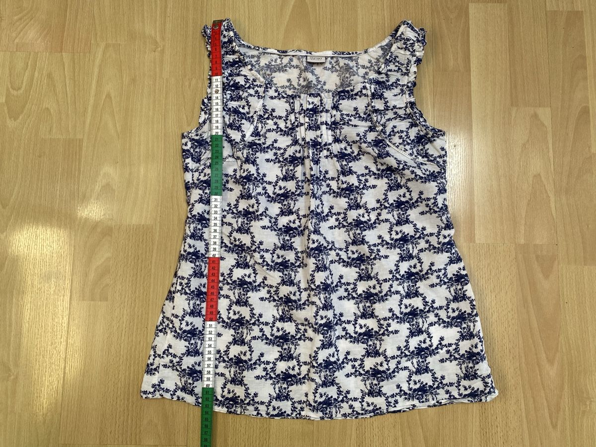 Esprit Camicette: Esprit Top, Leinen, 38, blau-weiss Blumenmuster – Nuovo (secondo la descrizione) da Buochs venduto da H16 5