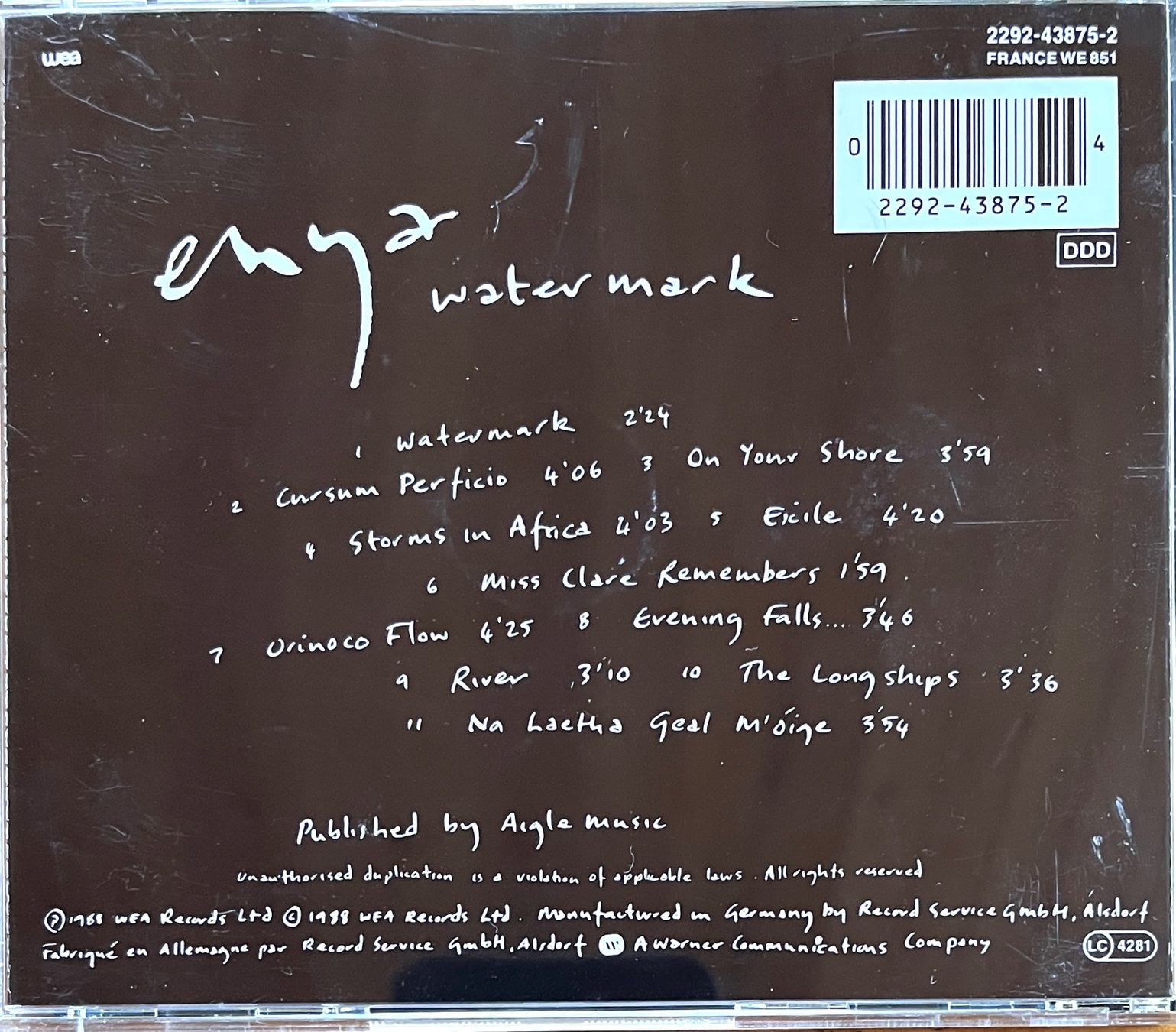 CDs: CD Enya "watermark" – D'occasion à Renan BE par johncactus 1