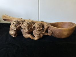 Holzschale Schöpflöffel mit 3 Teufeln Handarbeit 42,5 cm 
