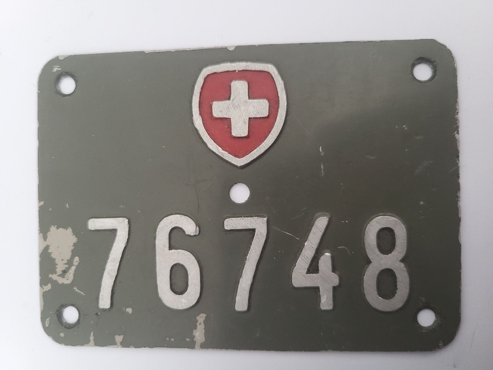 Schweizer Armee Schilder: Militär VeloNummer /  Ordonnanzrad Nummer 76748 - – Gebraucht aus nunningen von mic_88k2