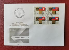 FDC Fürstentum Liechtenstein, 100 Jahre Telegraphie