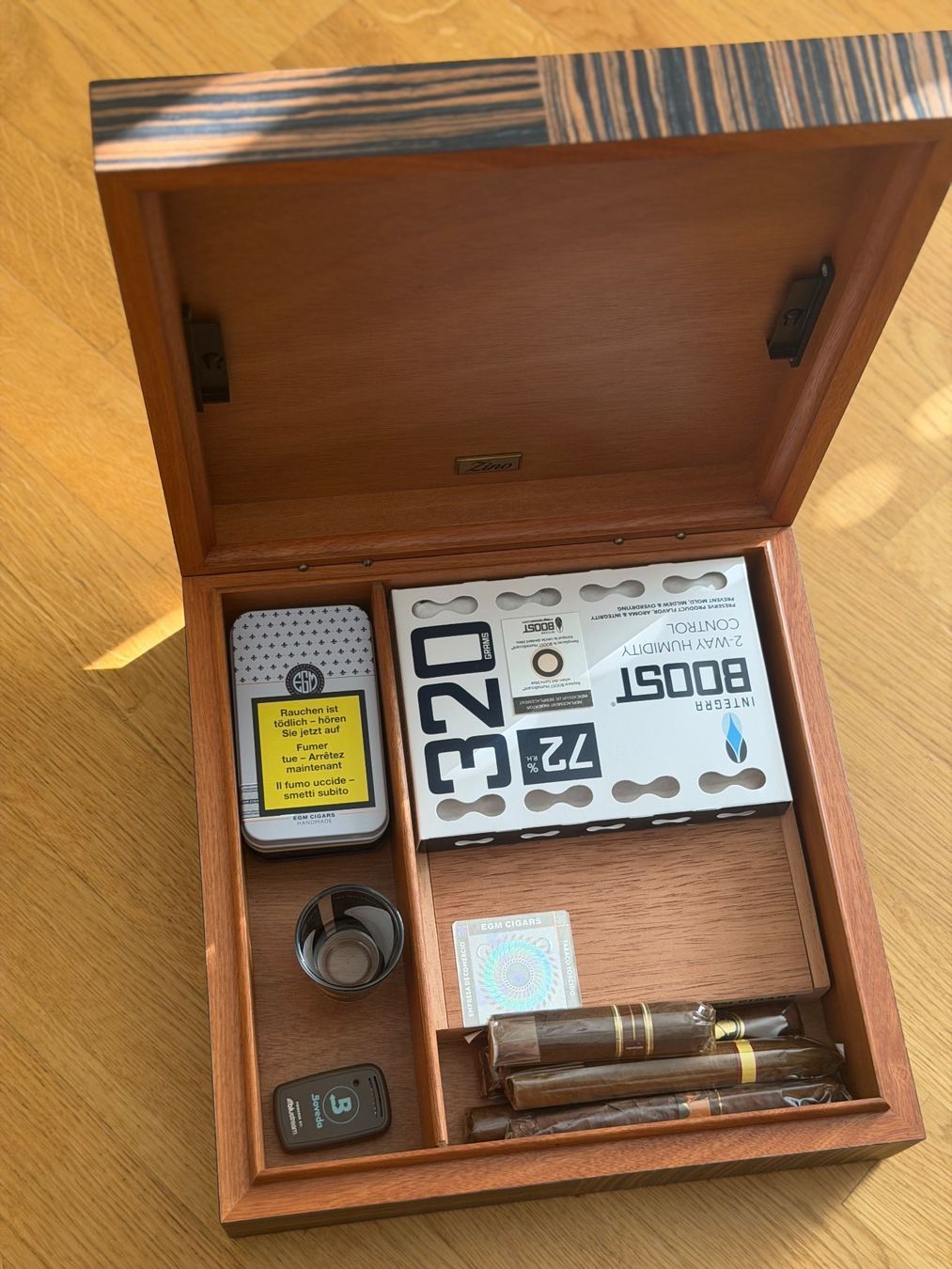 Davidoff Humidor per sigari: Zino Humidor Macassar matt – Usato da Hausen AG venduto da eri_6ndx 1