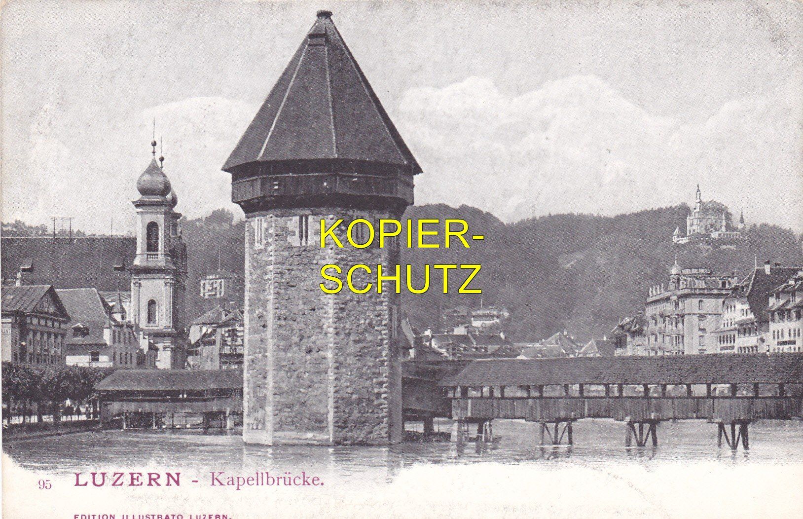 Ansichtskarten: Luzern - Kapellbrücke und Gütsch /ad – Gebraucht aus Hombrechtikon von Rudolf07