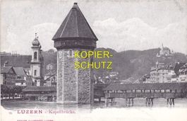 Luzern - Kapellbrücke und Gütsch /ad