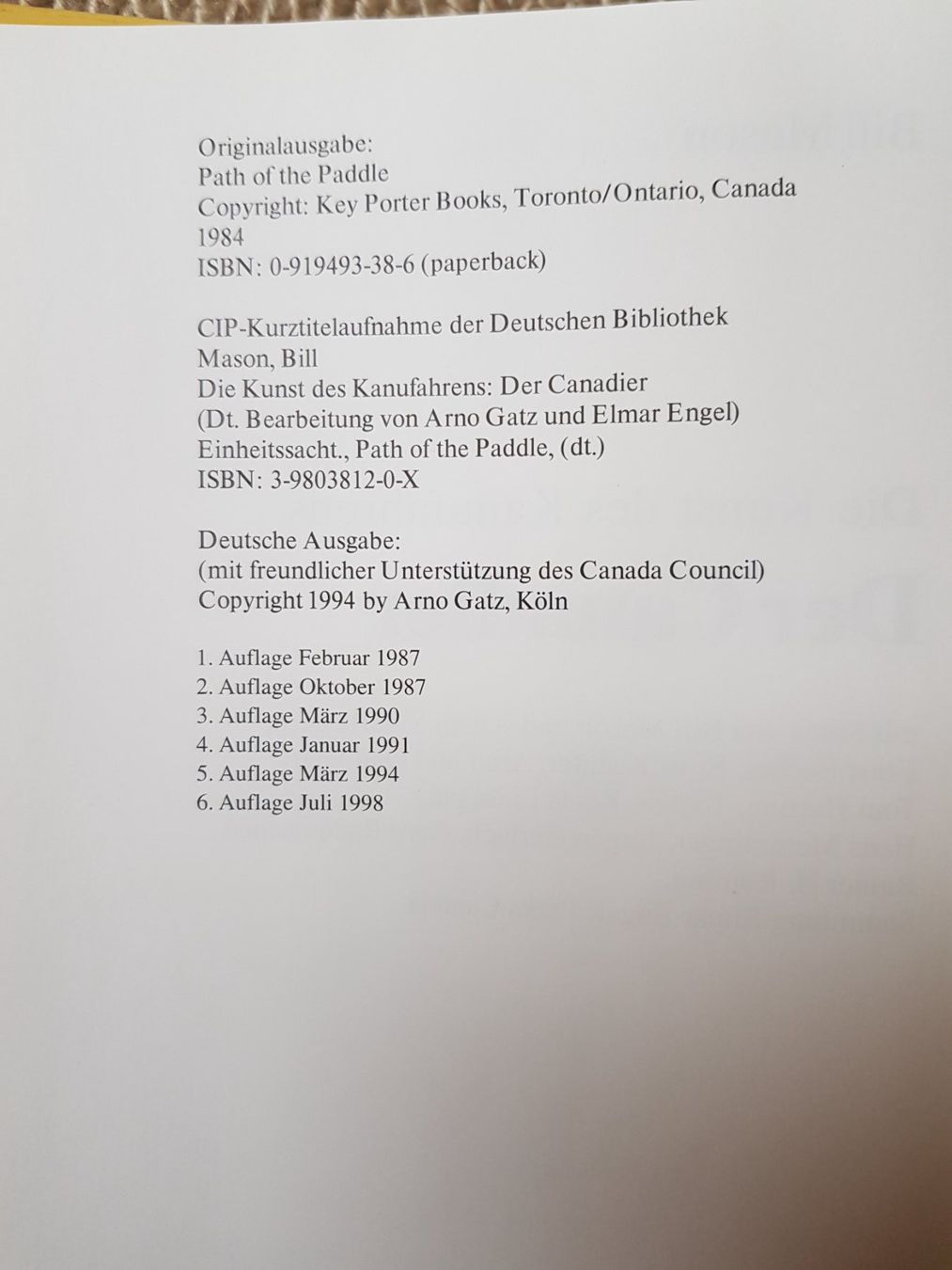 Bücher: Der Canadier - Die Kunst des Kanufahrens – Gebraucht aus Wolfhausen von Nuster13 1