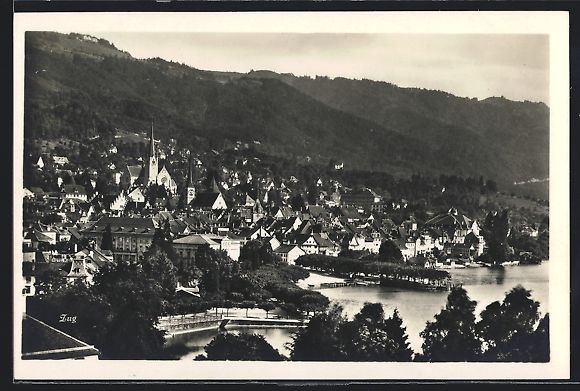 Cartes postales: AK Zug, Panorama mit See und Kirche – D'occasion à Berlin par bartko-reher