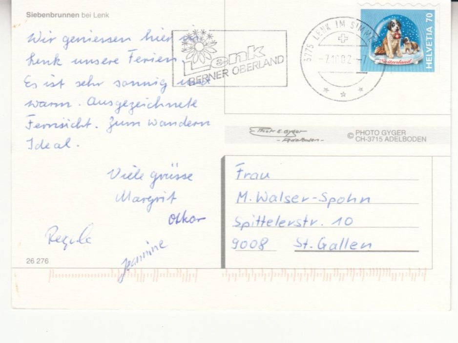 Cartoline postali: Lenk Siebenbrunnen 2002 – Usato da Bürglen TG venduto da StampGraf 1