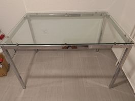 Glas Tisch Metallgestell 120x80cm gebraucht