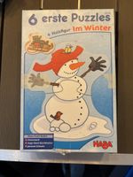 Haba 6 Puzzles + Holzfigur im Winter,! Top!
