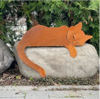 NEUE Katze liegend aus Rostmetall 30 cm - 225114