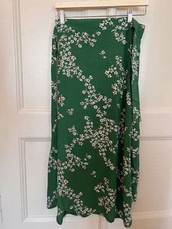 Green floral print wrap skirt - Faithfull the Brand