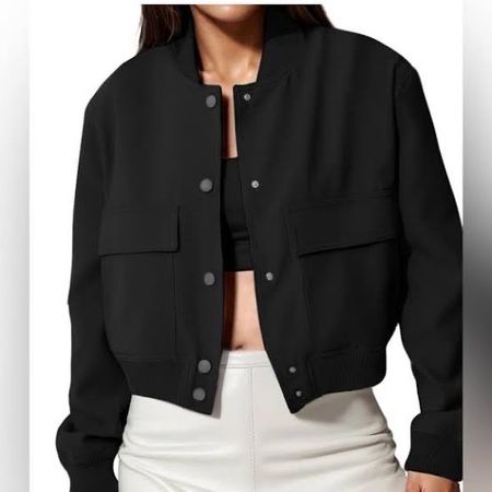 Zara maxi bomber with shoulder pads black size M good condit