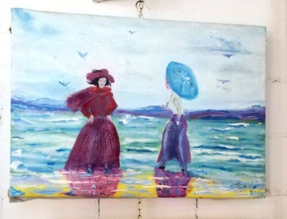 Gemälde: Gemälde Portrait Frauen am Strand Bild – Gebraucht aus Zollikerberg von HillyBilly