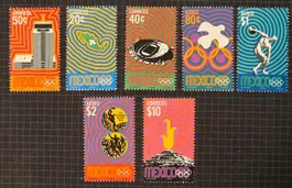Mexiko 1968 Olympia Satz MNH Lance Wyman Aztekenstadion