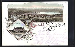 Litho Zürich, Bahnhof, Panoramablick au
