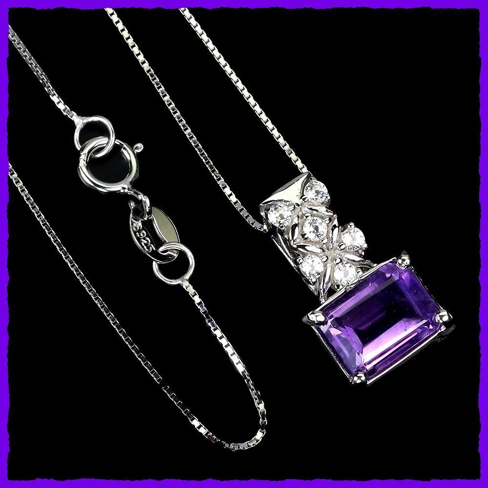 Ciondoli: 925 Silber Kette mit Amethyst Anhänger – Nuovo e nell'imballaggio originale da Oberglatt ZH venduto da Goldfee1 1