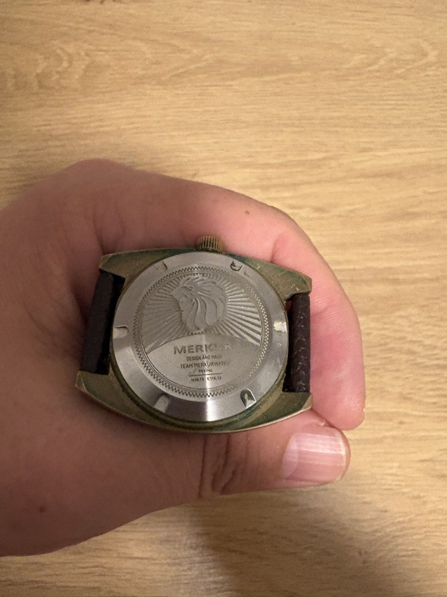 Orologi: Hand wound watch with leather strap – Usato da Dübendorf venduto da Sir.freeman 1