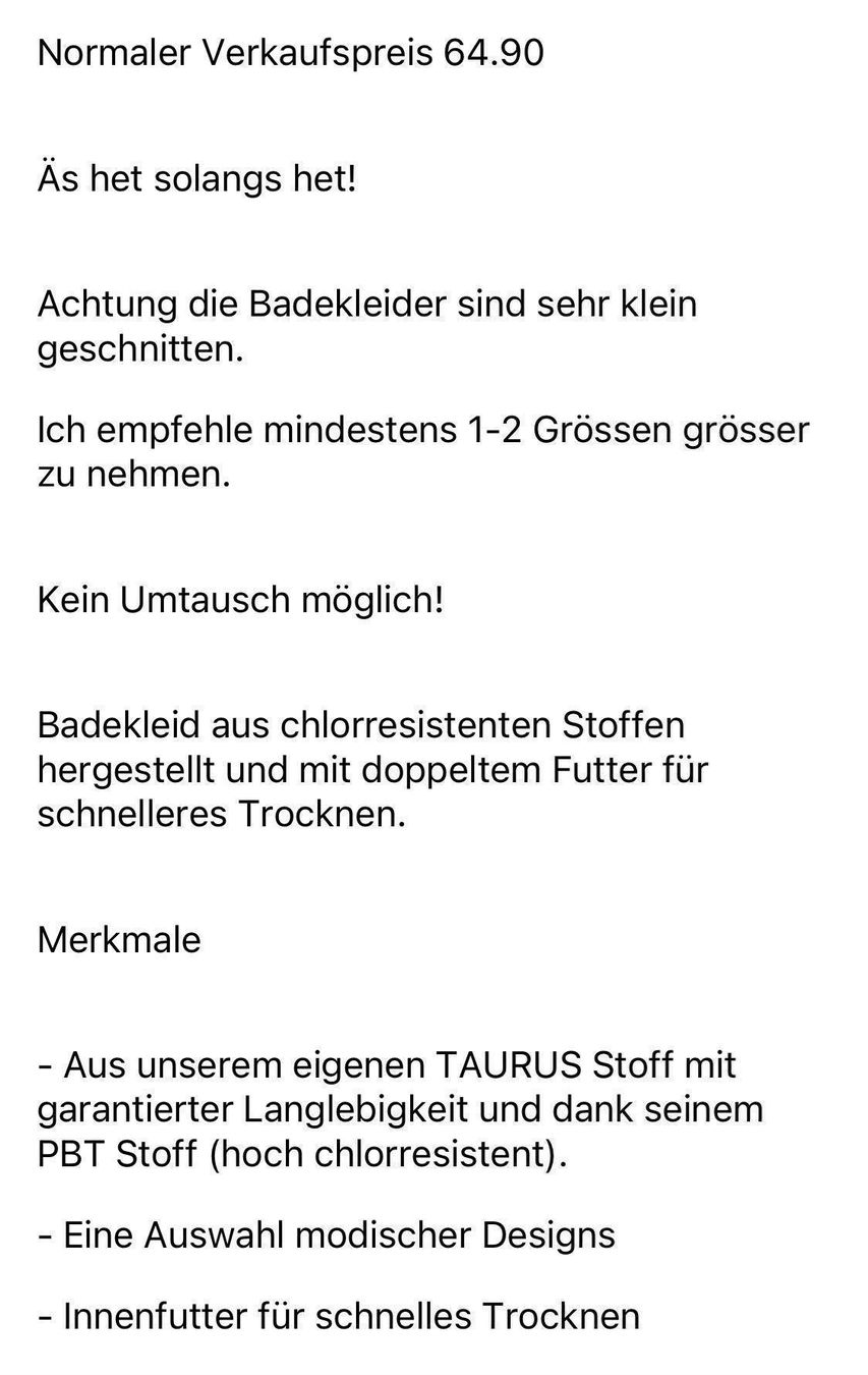 Costumi da bagno & Bikini: Badekleid - SURAL - NEU -  S-M – Nuovo e nell'imballaggio originale da Zuchwil venduto da Arche0 1