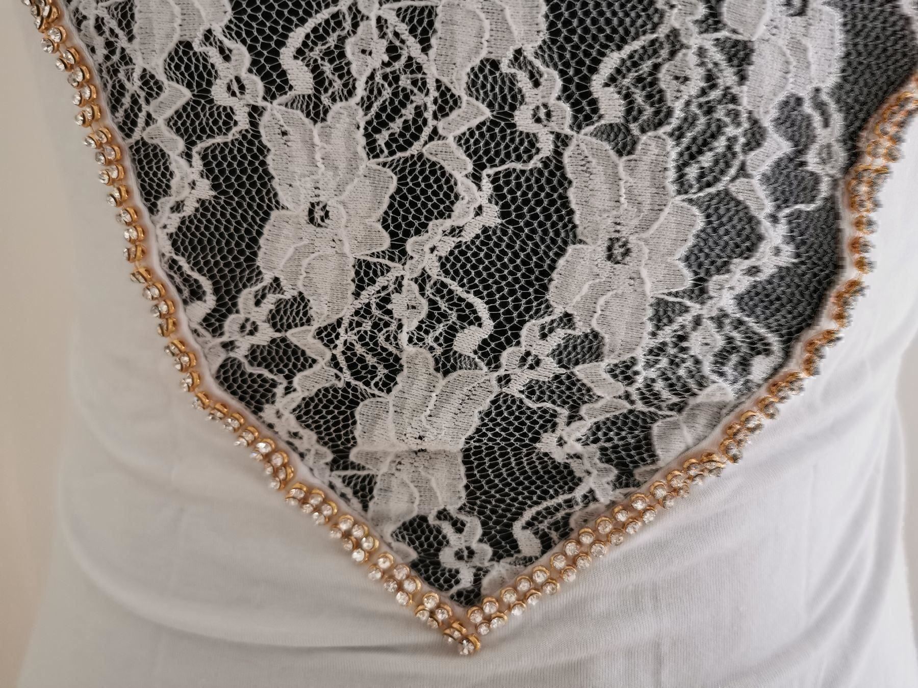 Top: Top mit Spitze weiss Gr. 36 (neu) – Nuovo (secondo la descrizione) da Stäfa venduto da flamingo_17 2