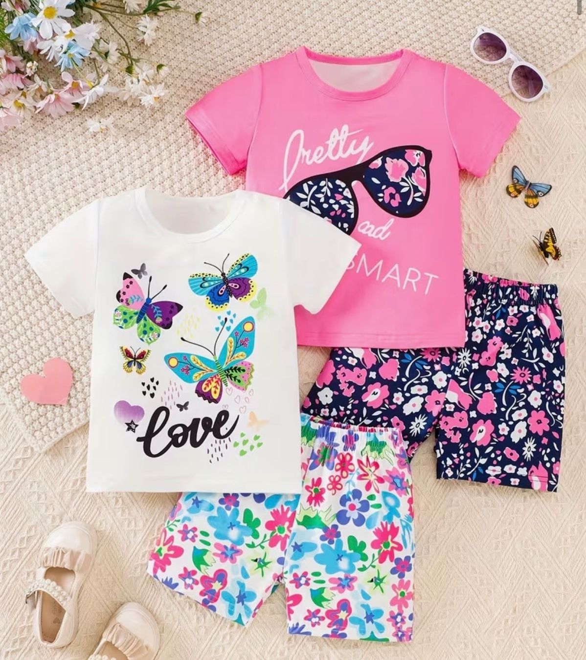 Camicette, T-shirt & Top: 2xTrendiges Kurzarm-Outfit-Mädchen-Set- bequem- 100 – Nuovo e nell'imballaggio originale da Teufenthal AG venduto da MeineSchatztruhe 1