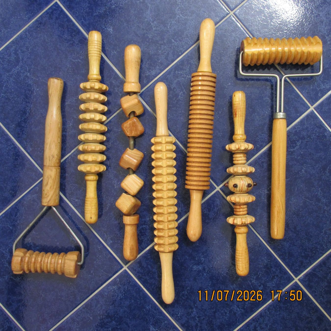 Massagegeräte: Holz Massage Rollen Set 7 Stk. gebraucht – Gebraucht aus Galgenen von Forflowers 3