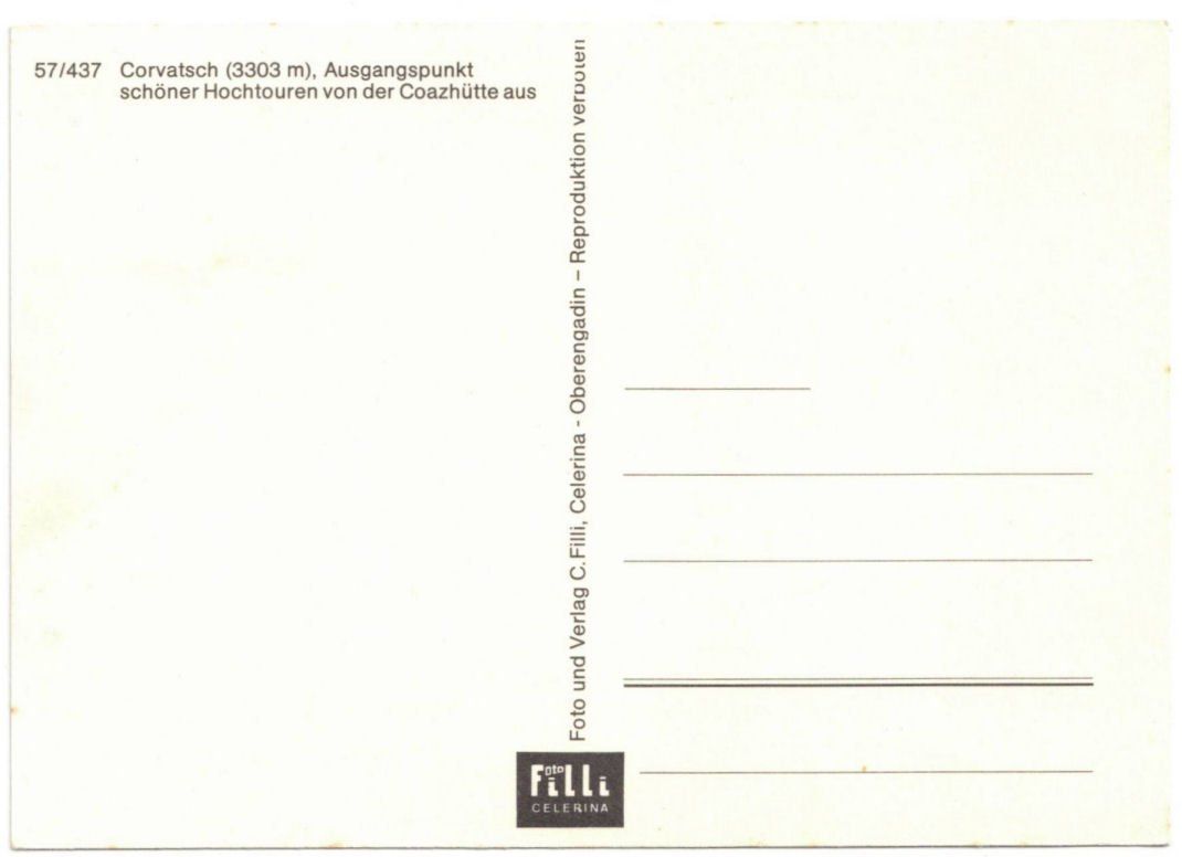 Cartoline postali: Silvaplana - 5 Bild AK Corvatsch – Usato da Binningen venduto da Mountainrider 1