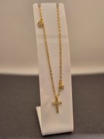 Halskette mit Kreuzanhänger goldig (Bijou)
