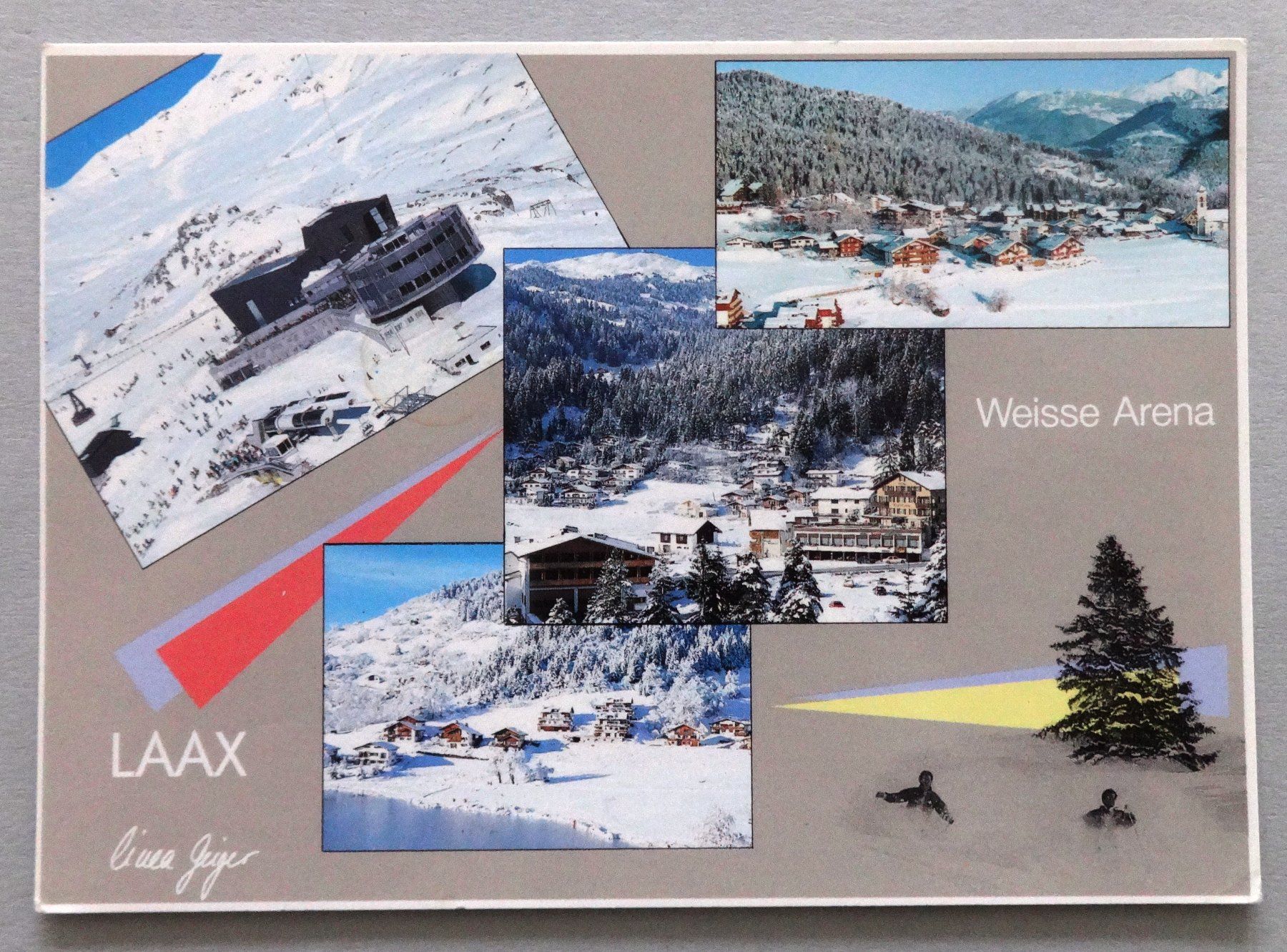 Ansichtskarten: Laax - Weisse Arena – Defekt aus Fétigny von Billy2miny