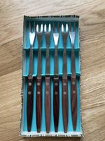 Fonduegabeln Set, 6 Stk. Holzgriff, Vintage Design, Top!