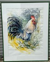 Marlene Peter <<Prächtiger Hahn>>- original Aquarell