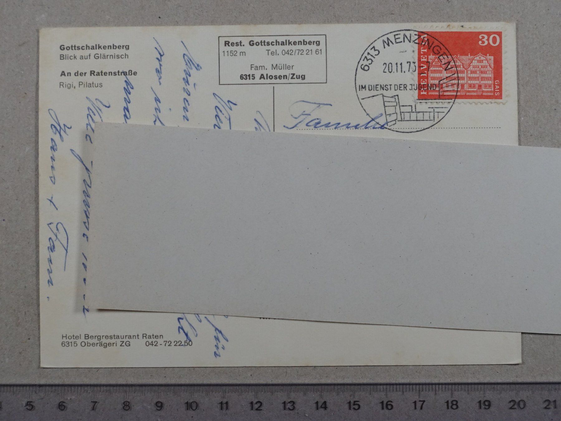 Ansichtskarten: Gottschalkenberg, 1973, Poststempel Menzingen – Gebraucht aus Lenzburg von fh1 1