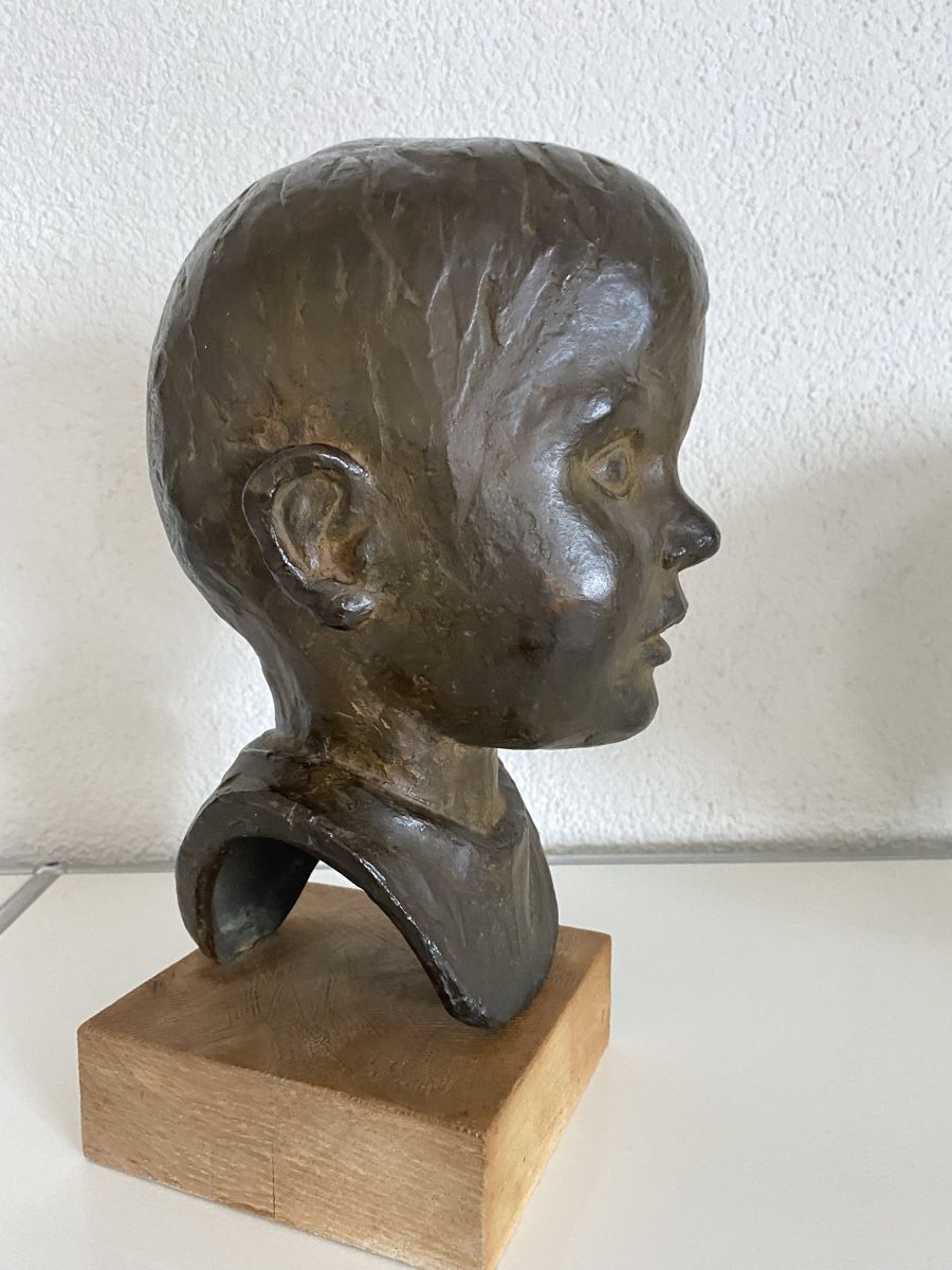 Sculture & Statue: Bronzeköpfchen eines jungen Buben, von R.Ullmann datiert 55 – Usato da Zürich venduto da eileenchen1 3