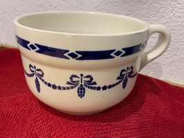 Vintage Nachttopf, blau weiss, Keramik