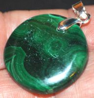 Anhänger L-8071 – Malachit Cabochon 25x25mm verkratzt