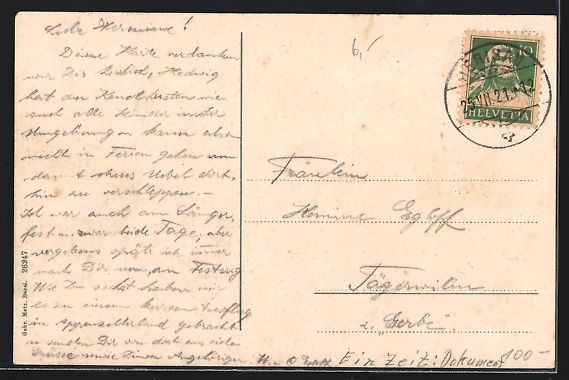 Cartoline postali: AK Herisau-Wilen, Teilansicht, 1921 – Usato da Berlin venduto da bartko-reher 1