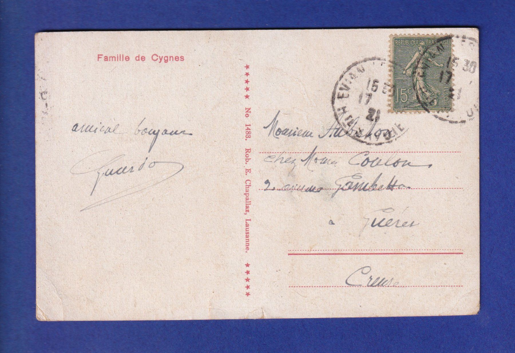 Cartoline postali: OISEAU - Cygnes et petits // plis d'angle // – Usato da Pully venduto da nicecards-shop 1