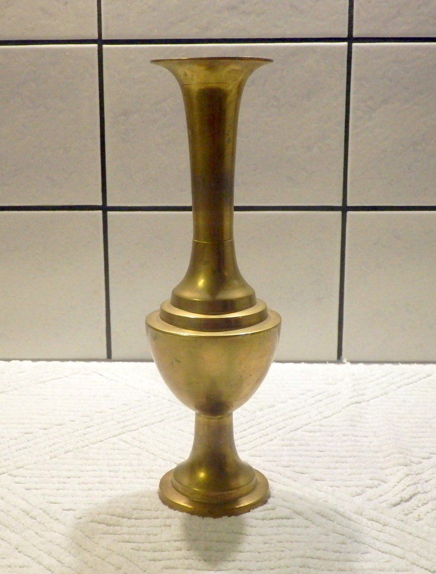 Vasen & Gefässe: Vase, Balusterform, Messing, gebraucht, 27cm hoch – Gebraucht aus Ueberstorf von dinbau 7