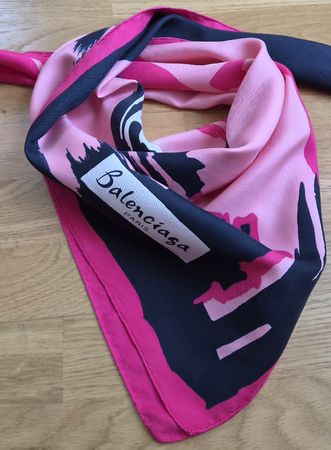 Balenciaga Seidentuch, rosa/schwarz, Top Zustand