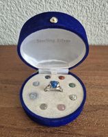 Edler Wechsel-Stein Damenring Sterling