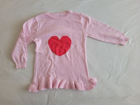 Kinder Pullover rosa mit Herzmotiv Gr. 104
