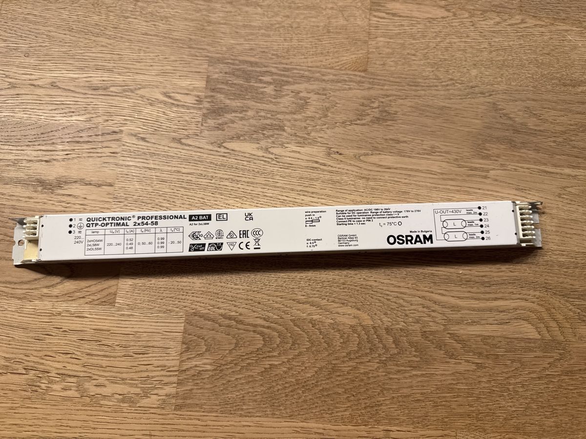 Osram Componenti elettronici: EVG Quicktronic QTP-Optimal 2x54-58W 220-240 – Usato da Thun venduto da Topmat