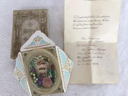 Antiker Taufbrief von 1890 mit Original Schachtel