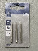 Gewindebohrer Set M3 HSS, 3-teilig, Fabrikneu