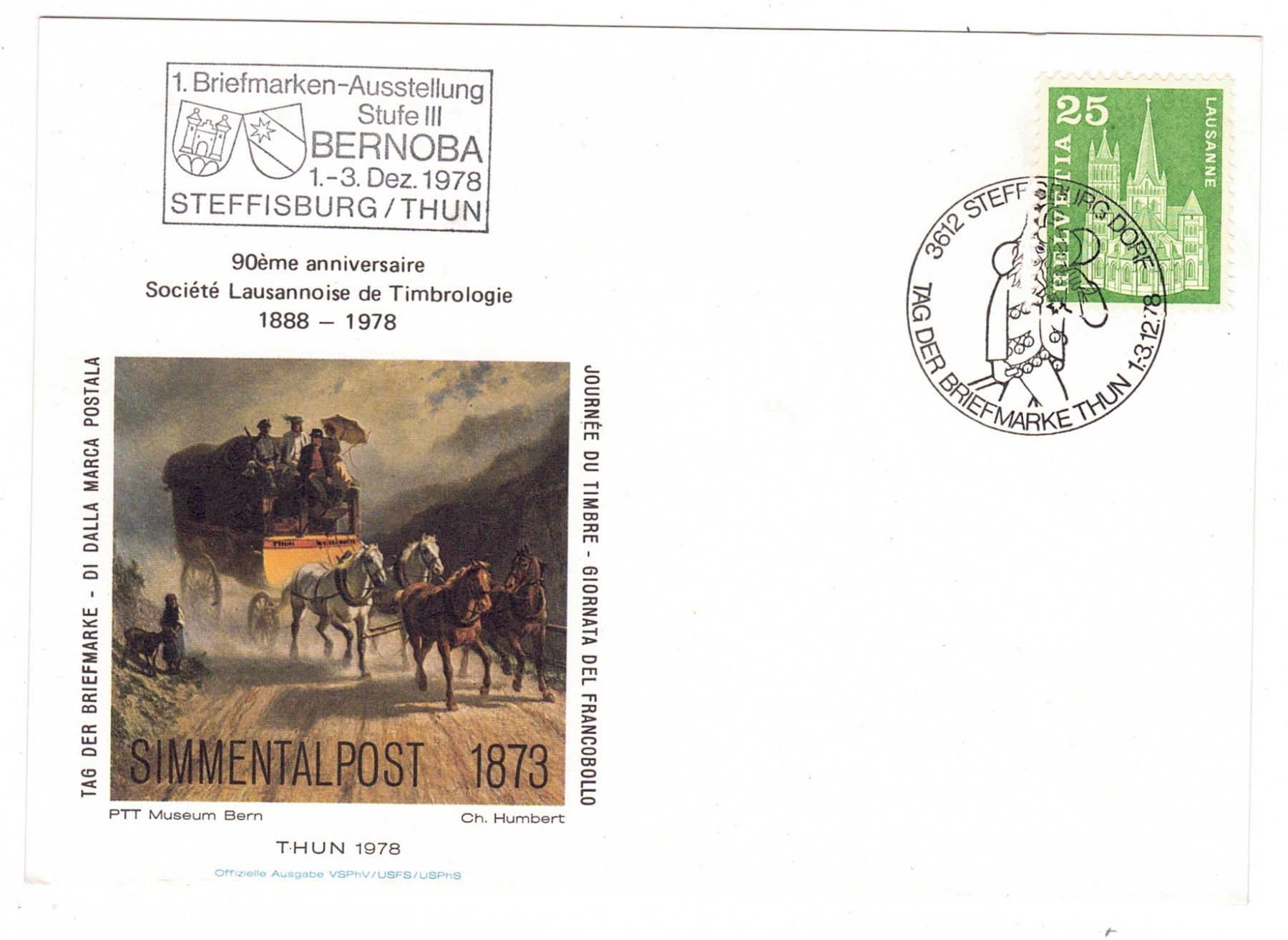 Alle Briefmarken: Carte spéciale, journée du timbre Thun 1978 – Gebraucht aus La Tour-de-Peilz von amjust