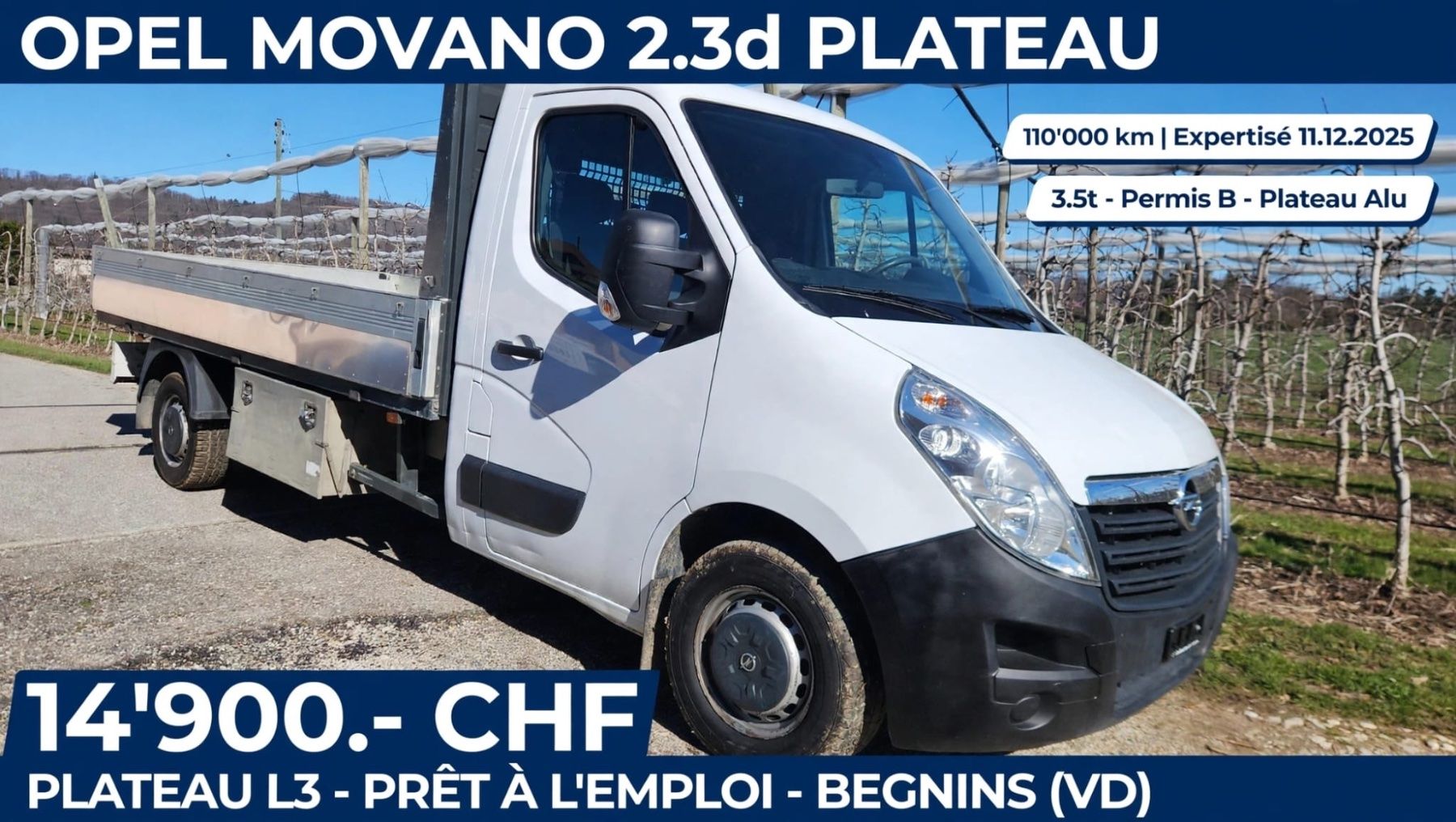 Opel Véhicules utilitaires: camionnette – D'occasion à begnins par clea1250 1