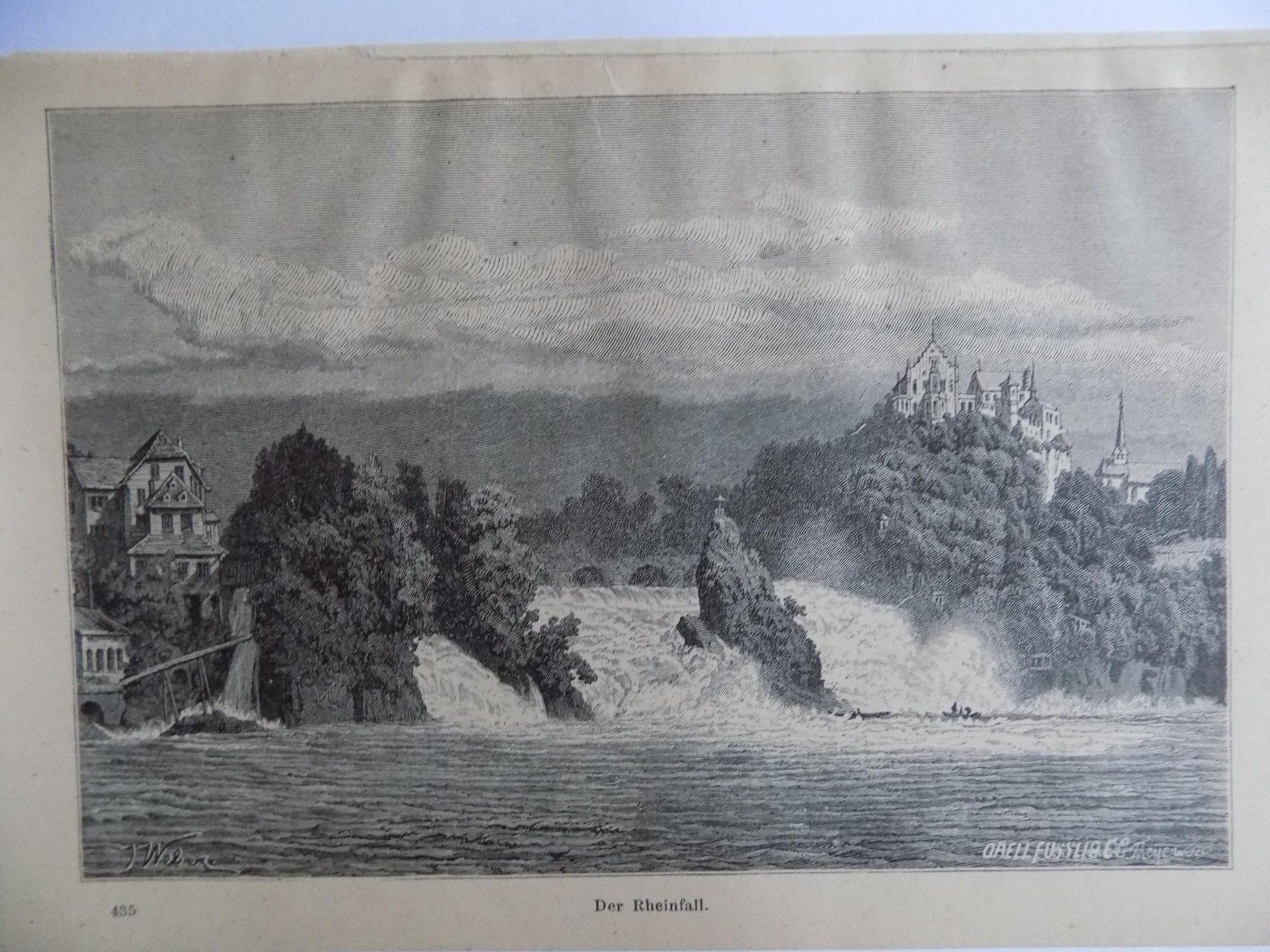Stiche: Rheinfall bei Schaffhausen Xylographie – Gebraucht aus Risch von Antikfee 2