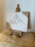 Toile peinte motif Cervin beige blanc 