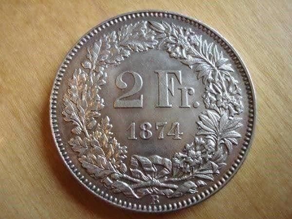 Tutti le monete: 2 Franken 1874  UNZ+ – Usato da Erlach venduto da Net-Coins
